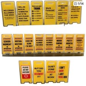 Funny Acrylic Caution Sign Set of 13